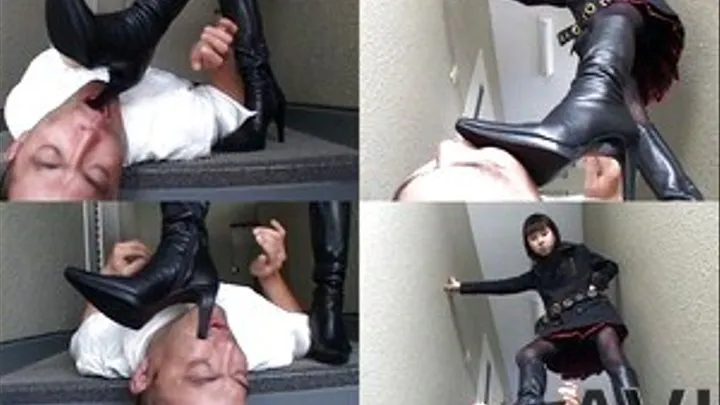 Man gets totally beaten up by domina in boots - Part 4 (Faster Download - ))