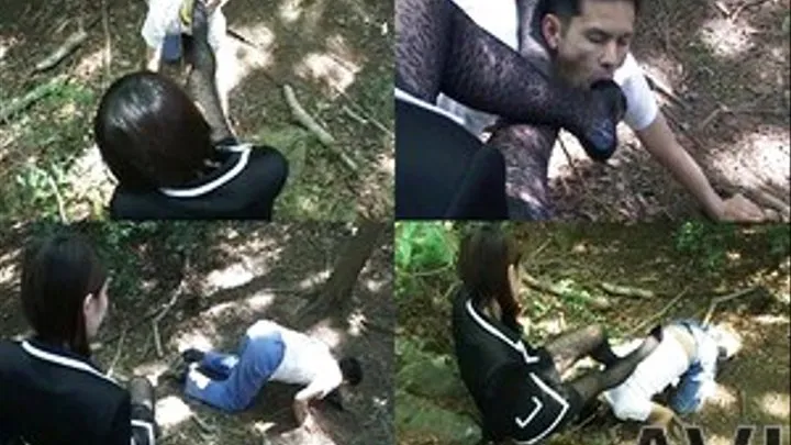 Slave licks up domme's heels and wild hose in the forest - Part 1 (Faster Download - ))