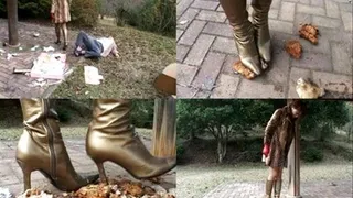 Mean domme destroys man's toys with her boots - Part 2 ( - AVI Format)