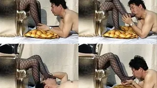 Man has fetish for mistress' pantyhose that's why he kept on licking it - Part 4 ( - AVI Format)