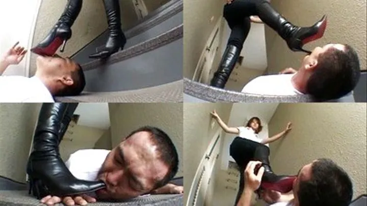 Man got his face beaten as domme steps her heels on him - Full version ( - AVI Format)