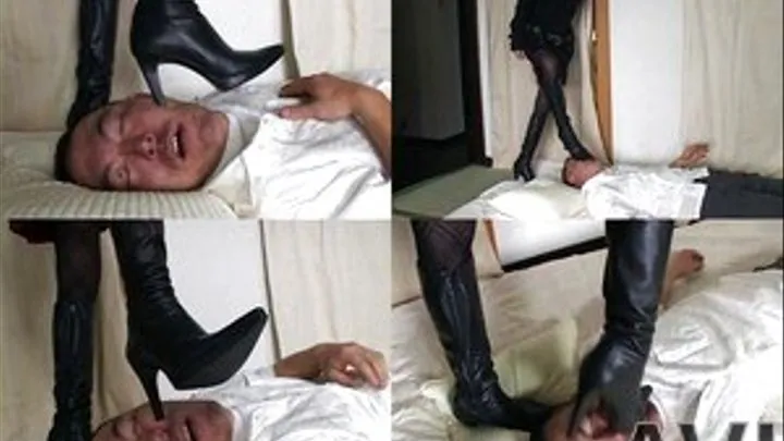 Face is almost pierced and beaten as domme steps her heeled boots on it - Part 4 (Faster Download - ))