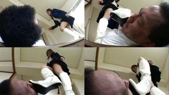 Domme goes up beside napping man to punish him for laziness - Part 1 ( - AVI Format)