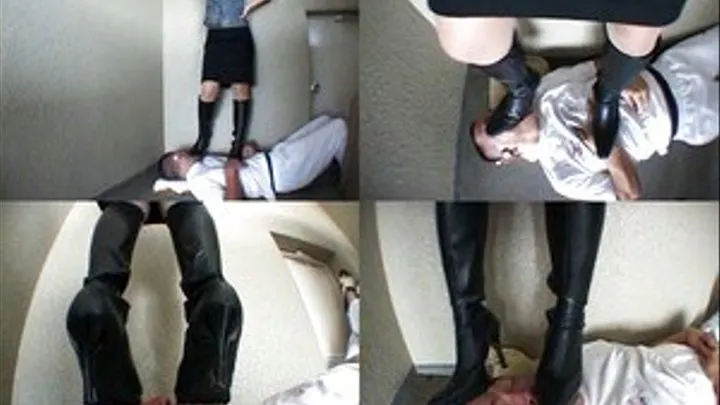 Lady hangs and falls right on man's body - Part 2 - AVI Format