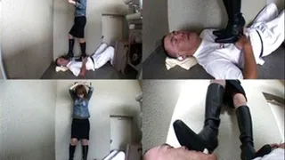 Lady hangs and falls right on man's body - Part 1 - AVI Format