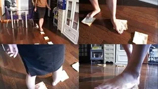 Mistress presses bread using her feet! - Full version - AVI Format
