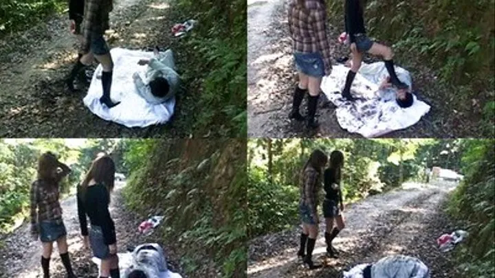 Ladies pass by a man resting in the forest and play trick on him - Full version ( - AVI Format)