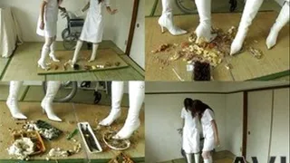 Two nurses crush foods on the floor before feeding patient - Full version (Faster Download - ))