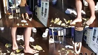 Yummy foods gone awful as lady steps on it with her bare foot - Full version (Faster Download - ))