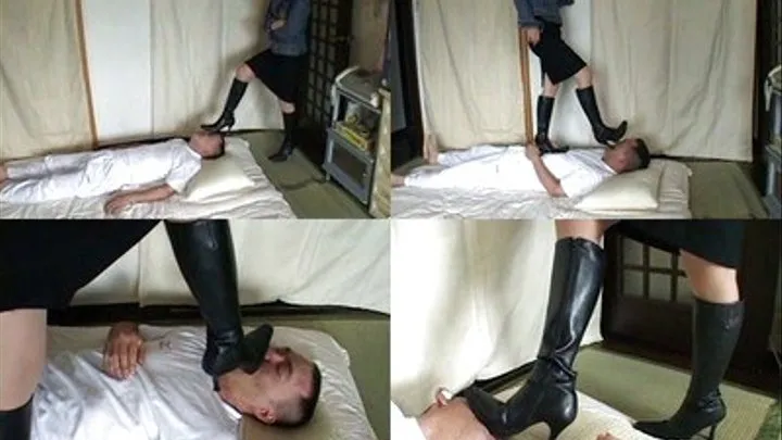 Get awaken with pain brought by domme's high heeled boots - Part 1 ( - AVI Format)