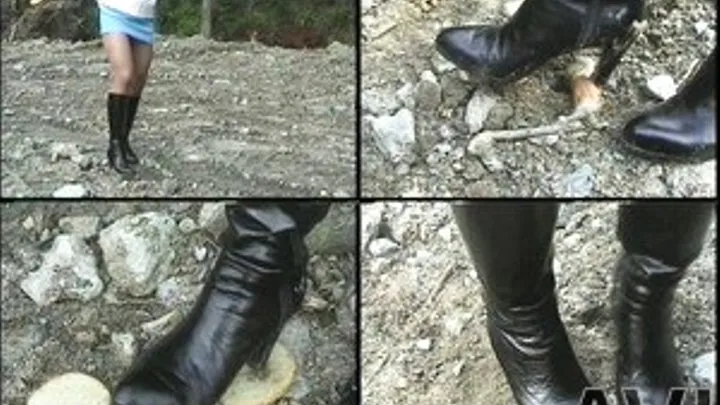 Foods are on the ground, being smashed by lady in boots - Full version (Faster Download - ))