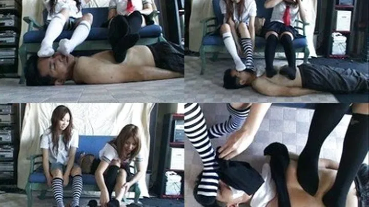 Schoolgirls Trample Slave In Socks - Part 5 ( - AVI Format)