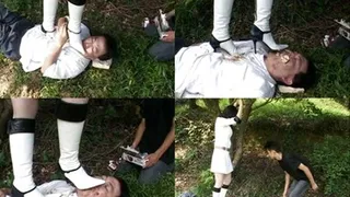 Domme Feeds Slave With Her Dirty Boots Outdoor! - Part 2 ( - AVI Format)