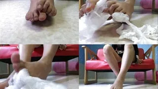 Playful Vixen Wrecks A Bunch Of Toilet Paper Using Her Feet! - Full version ( - AVI Format)