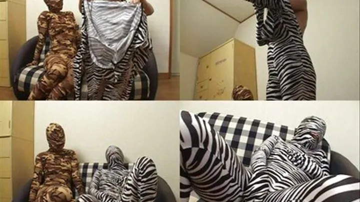 Lesbians Put On Their Zebra And Camouflage Costumes Before Masturbation! - Full version ( - AVI Format)