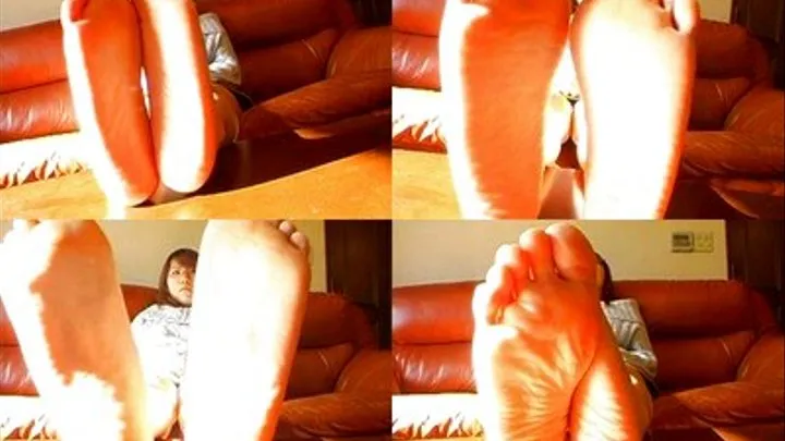 Mistress Loves Playing With Her Long Feet While Resting On The Couch - Full version ( - AVI Format)