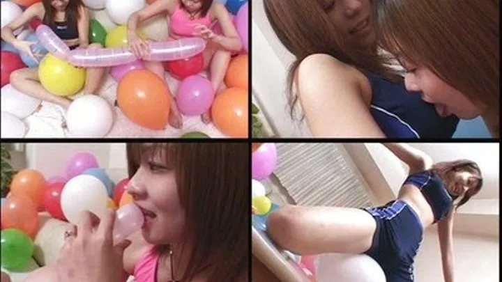 Blowing And Caressing Balloons Like These Girls Are Playing Cocks - BLO-04 - Full version ( - AVI Format)