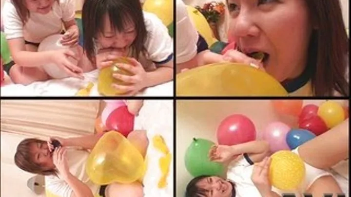 Schoolgirls Race On Who Can Blow Balloons Bigger And Faster - BLO-06 - Part 2 (Faster Download - )