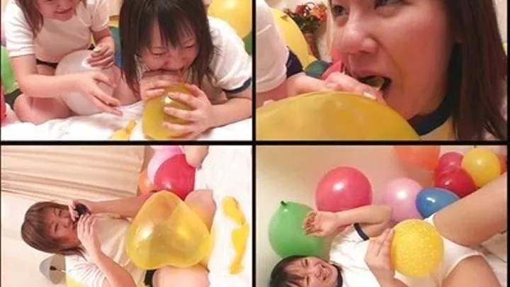 Schoolgirls Race On Who Can Blow Balloons Bigger And Faster - BLO-06 - Part 2 ( - AVI Format)