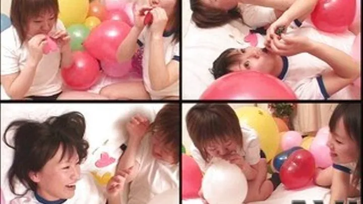 Schoolgirls Race On Who Can Blow Balloons Bigger And Faster - BLO-06 - Part 1 (Faster Download - )