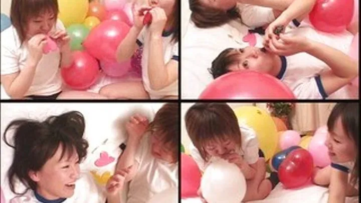 Schoolgirls Race On Who Can Blow Balloons Bigger And Faster - BLO-06 - Part 1 (Faster Download)