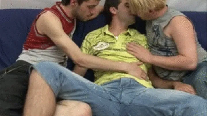 Three horny dudes satisfying their lust