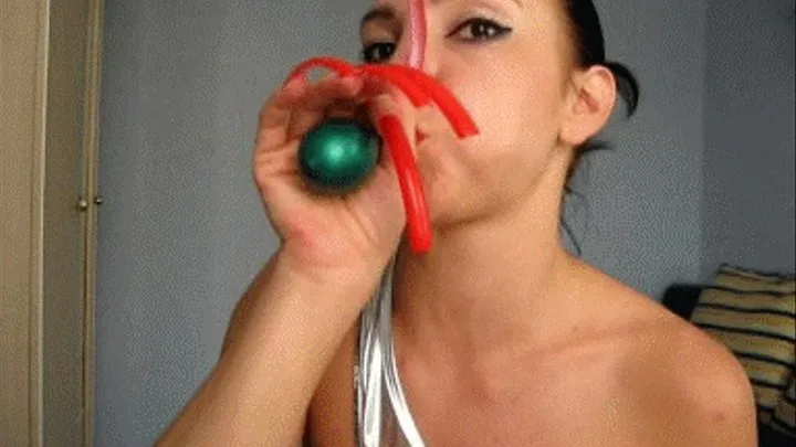 Burst ballons with super long red nails 2 (IB)