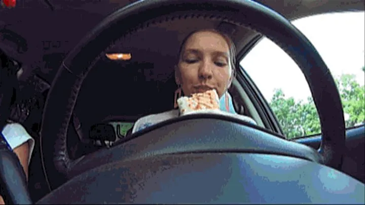 EATING IN CAR AND BURPING LOUDLY (FO)