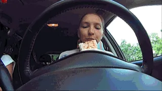 EATING IN CAR AND BURPING LOUDLY (E)
