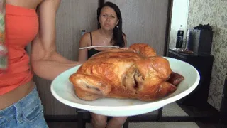 Lory is very fat because she ate whole chicken