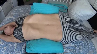 Sexy stretched ABS and armpits 6