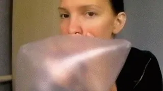 BLOWING UP AND POPPING PLASTIC BAGS