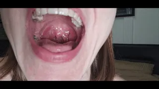 Mouth, tongue and uvula movements closeup