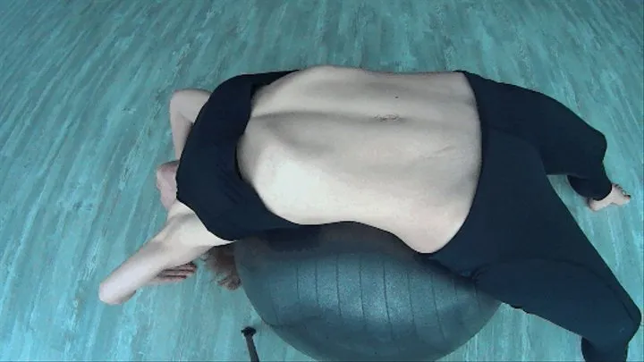 Stretching belly and ABS on gim ball (A)