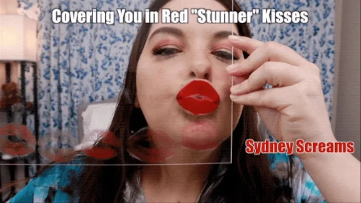 Covering You in Red "Stunner" Kisses - A lipstick fetish scene featuring: lip fetish, kissing, POV, sensual domination, and femdom POV