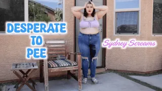 Desperate to Pee - A female desperation scene featuring: outdoor peeing, locked out, BBW peeing, and jeans fetish