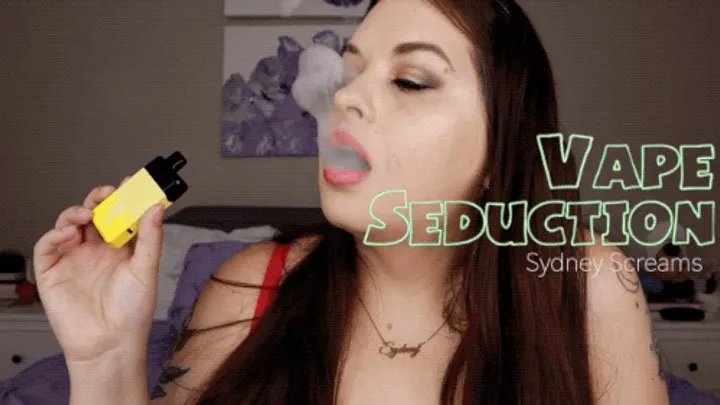 Vape Seduction - A vaping scene featuring: smoking, JOI, lip fetish, pink lipstick, oral fixation, face fetish, smoke clouds, and vape clouds