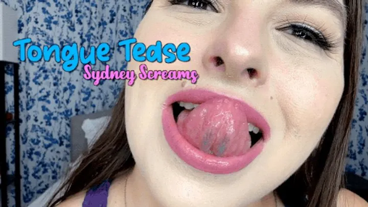 Tongue Tease ft Sydney Screams - A tongue fetish clip featuring long tongue, lip fetish, spitting, close-up, and saliva