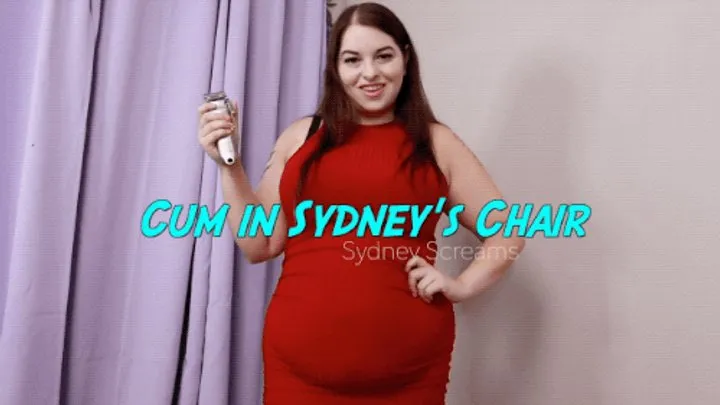 Cum in Sydney's Chair - A hair cutting scene featuring: head shaving, salon fetish, hair cut, and sensual domination