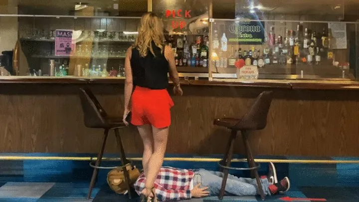 Ms Caroline at Bar BallBusters (open toe trample)