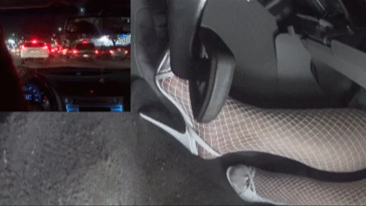 White Open Toe Stilettos & Fishnets in the Camry ( Quality)