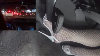 White Open Toe Stilettos & Fishnets in the Camry ( Quality)