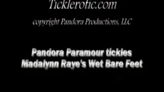Pandora Paramour tickles Madalyn Raye's Wet Bare Feet! (F/F) for
