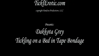 Dakkota Grey Tickling on a Bed in Tape Bondage (F/F)