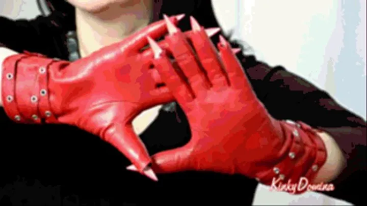 Red Leather Gloves Mind Massage