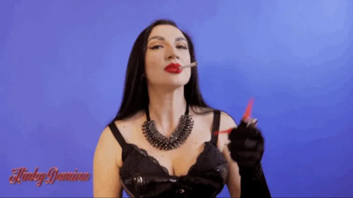 Humiliating CBT Instructions by Smoking White Long Nails Goddess