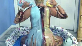 Kinky blonde wife Lexxi covered in milk