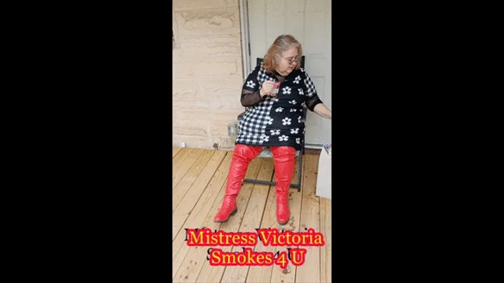 Mistress Victoria Teases you about being her ashtray subby as she smokes