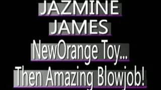 Jazmine James - HUGE Orange Vibrator / BJ - MPG-4 CLIP (PERFECT FOR CELL PHONES!) - FULL SIZED
