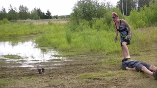 Dirty feet at the pond